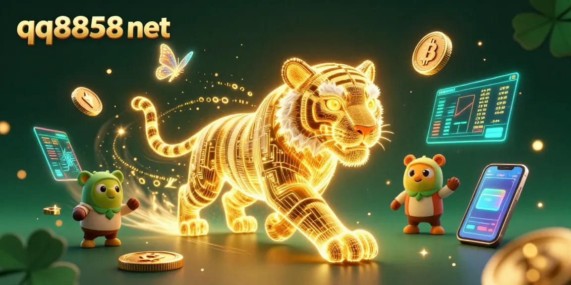 Engaging in thrilling gameplay at qq8858 net with vibrant 3D casino visuals and dynamic crypto elements.