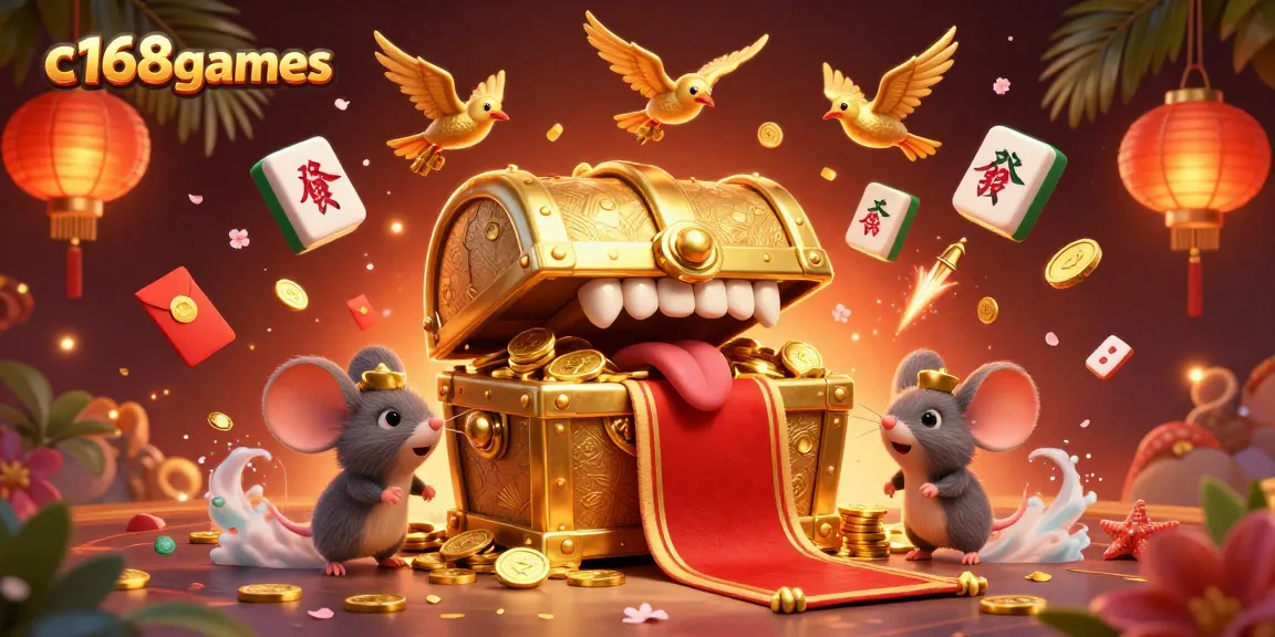 Engage with c168games and win with adventurous gold treasure and festive casino elements.