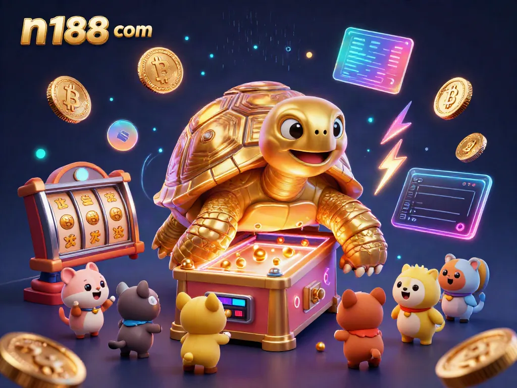 Experience exciting gaming with n188 com as a colossal tortoise pinball machine entertains eager players.