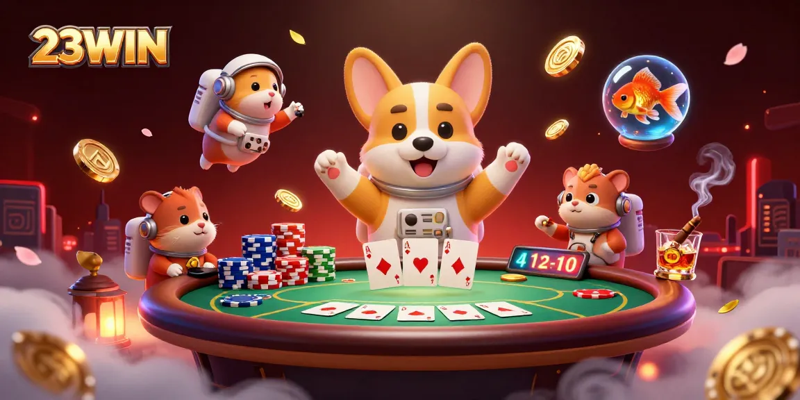 Experience thrilling gameplay with 23WIN as the corgi astronaut navigates a vibrant casino in zero gravity.