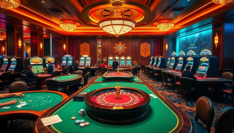 Experience thrilling game bài đổi thưởng with players at vibrant casino tables.