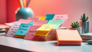 Vibrant array of custom sticky notes showcasing unique designs for personal and professional use.