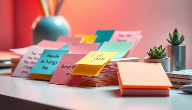 Vibrant array of custom sticky notes showcasing unique designs for personal and professional use.