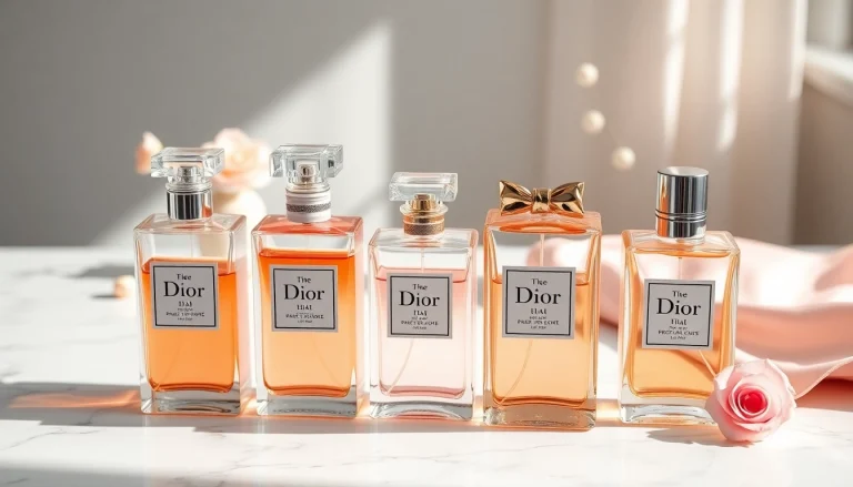 Showcase Dior perfume dupe bottles elegantly displayed on a marble table