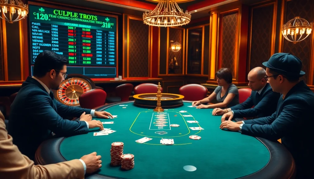 Engaging scene of high-stakes poker at nhà cái usbet highlighting luxury and excitement.