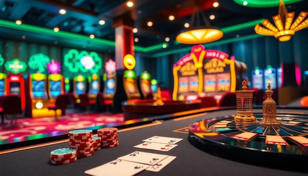 Play thrilling games at uu88 com with poker chips, cards, and a stunning roulette wheel.