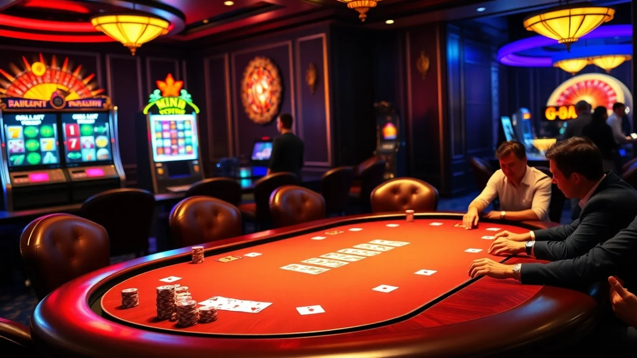 Experience the excitement of GG 88 at a vibrant casino table with poker chips and cards.