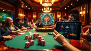 Exciting poker action at 1haywin.us.com with colorful chips and cards.