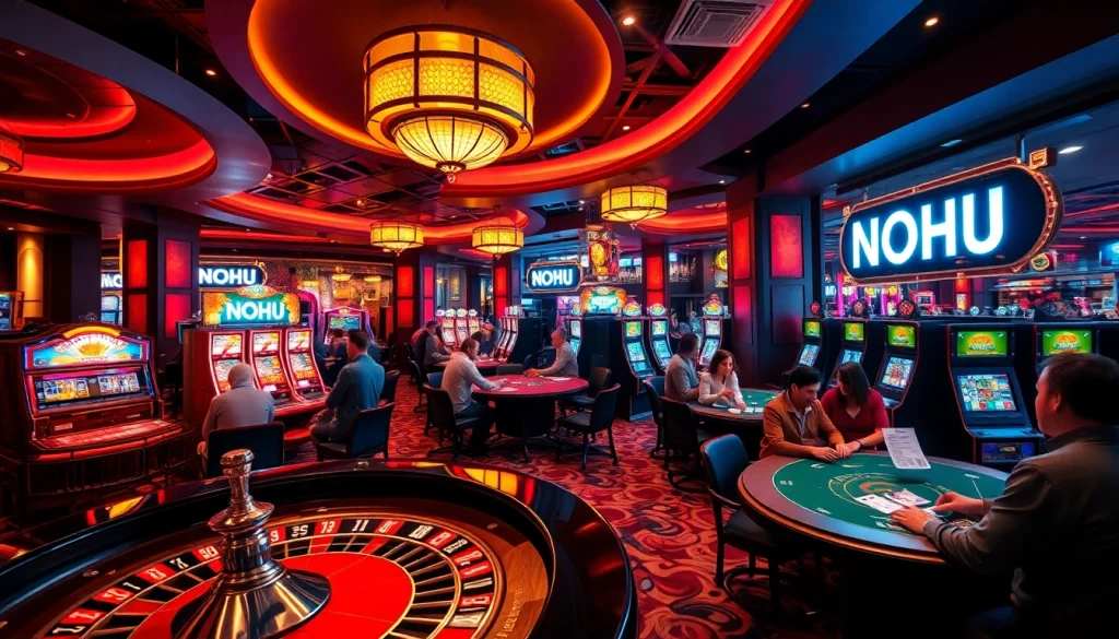 Experience thrilling moments at NOHU, where players engage in exciting games like poker and roulette.