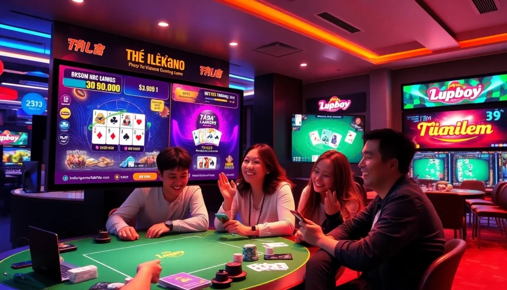 Exciting gaming scene from topgamebaidoithuong.mx showcasing popular card games and vibrant promotions.