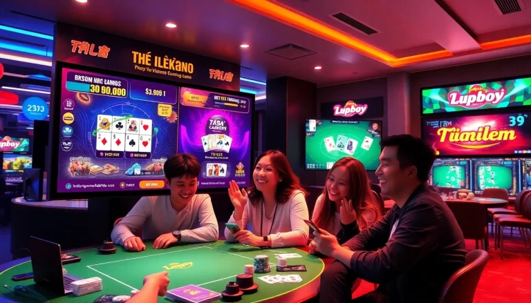 Exciting gaming scene from topgamebaidoithuong.mx showcasing popular card games and vibrant promotions.
