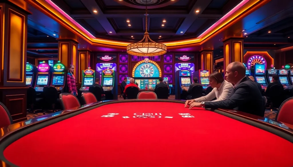 Engaging gameplay at a luxurious poker table showcasing game ai technology in the casino.