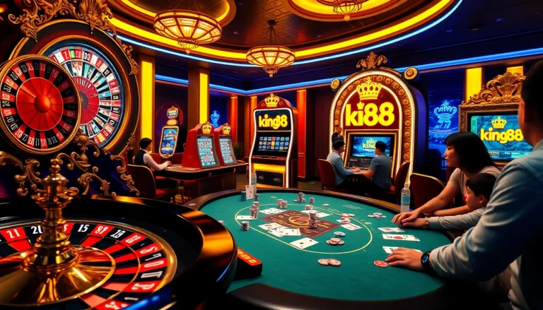 Experience the thrill of king88 with engaging poker action and vibrant casino elements.