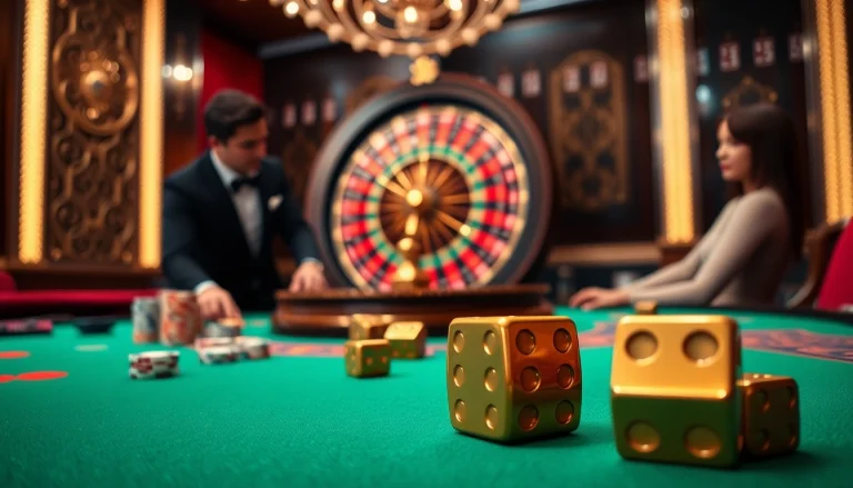 Experience high-stakes action at MK 8 casino table with poker chips and golden dice.