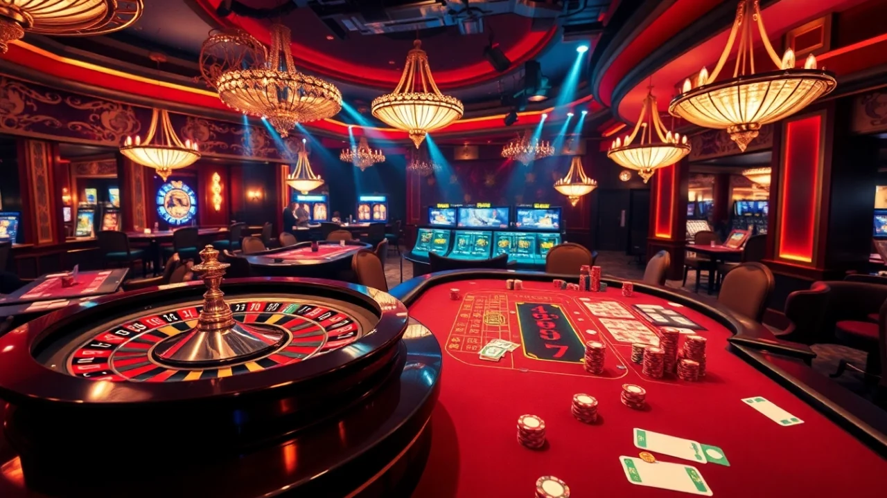 Experience the thrill of gambling at https://sunwinn.in.net/ with an exciting casino scene featuring a roulette wheel.