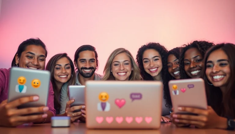 Engaging online sexchat environment featuring diverse characters and playful digital elements.