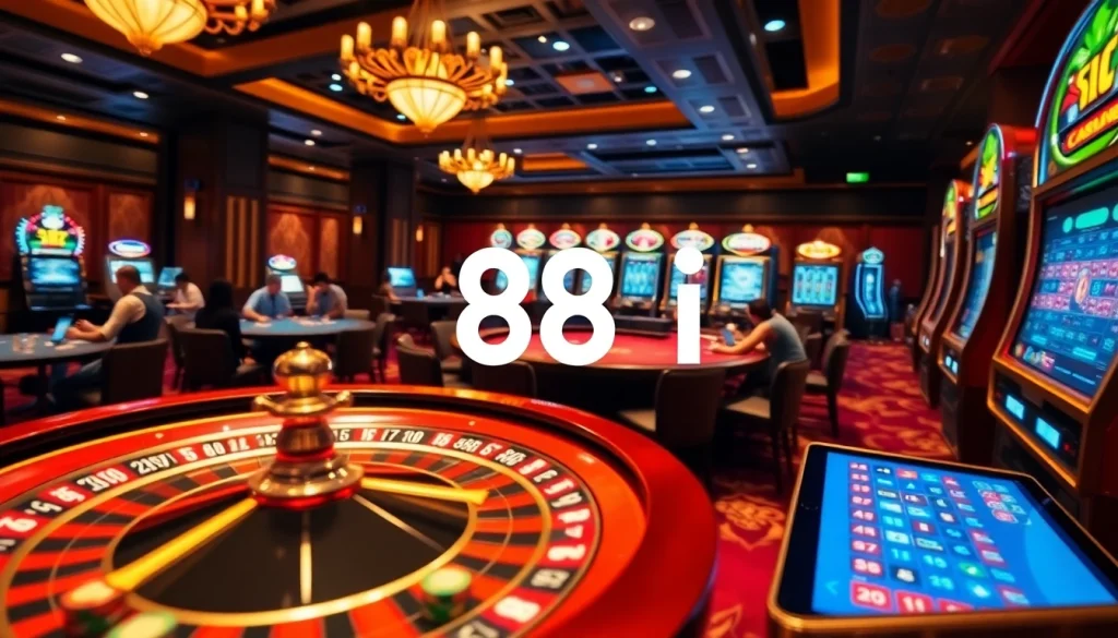 Experience exhilarating gameplay with link 88i at a stunning online casino featuring roulette and slot machines.