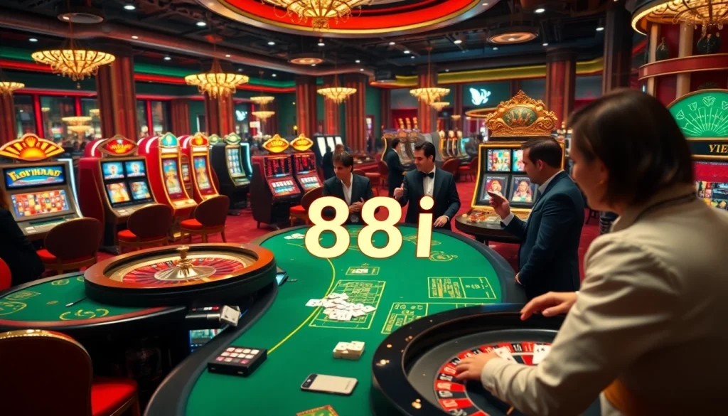 Experience the thrill of 88i gaming with extravagant tables and vibrant slot machines.