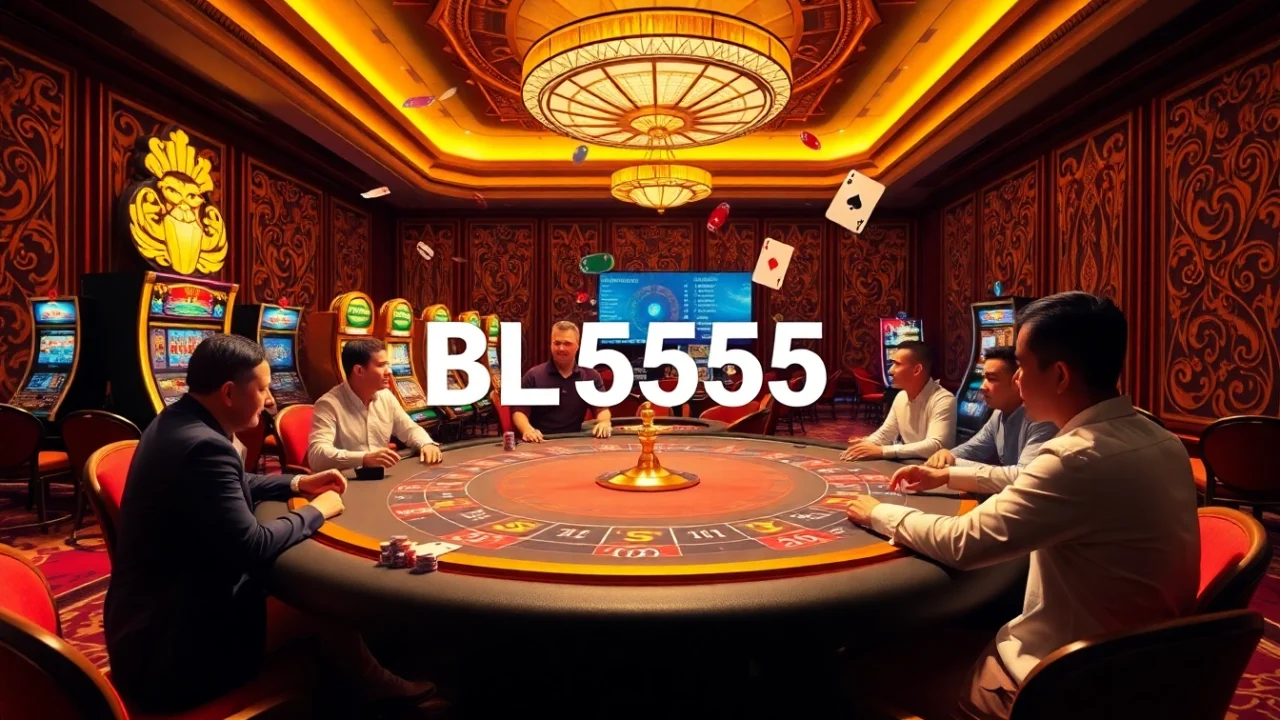 Active gamblers enjoying a poker game at BL555 casino with vibrant atmosphere and exciting décor.