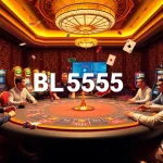 Active gamblers enjoying a poker game at BL555 casino with vibrant atmosphere and exciting décor.