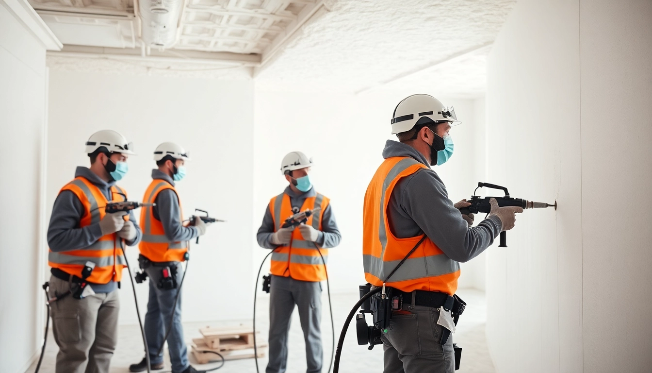 Efficient spray foam removal near Chichester showcasing a professional team at work.