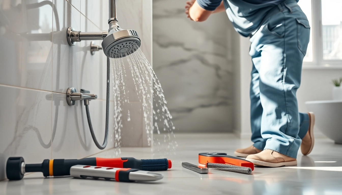 Diagnosing a shower not working issue in a modern bathroom.