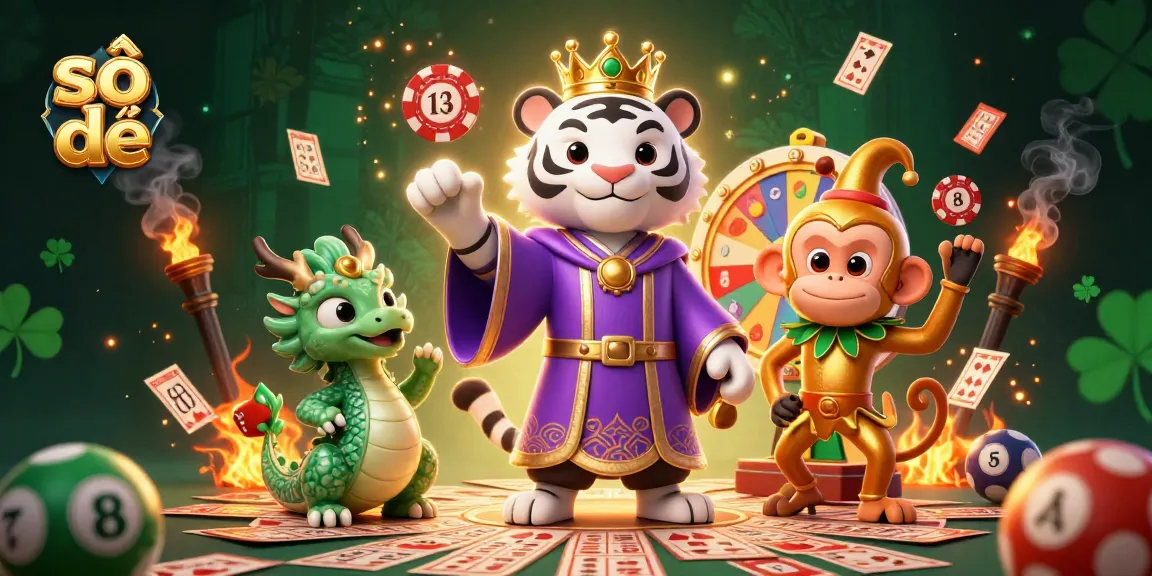 Engage with số đề in a dynamic lottery-themed setting featuring playful characters and vibrant elements.