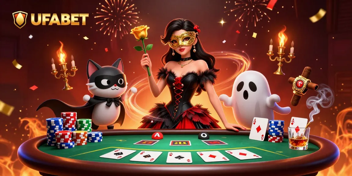 Engage with UFABET's vibrant casino scene featuring thrilling poker action and dynamic characters.