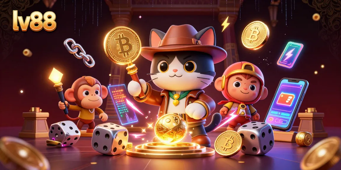 Experience thrilling gameplay with lv88 in a vibrant 3D casino world featuring crypto elements.