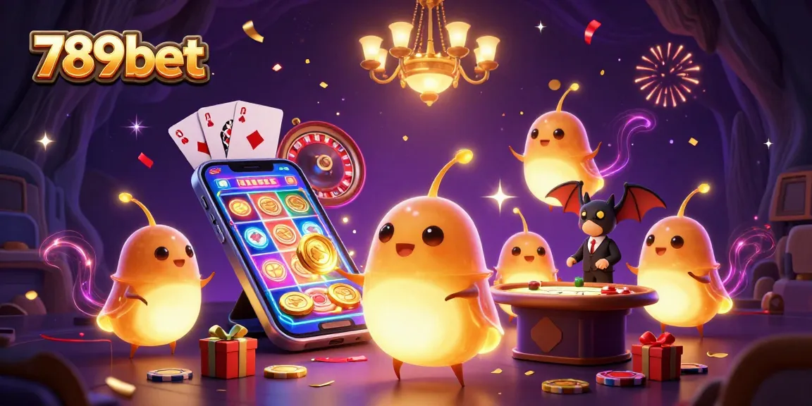 Experience excitement at 789bet with glowworms illuminating a vibrant casino scene, showcasing thrilling gameplay.